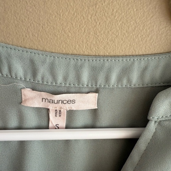 Maurices Blue Blouse with Relaxed Fit and Zipper - Picture 5 of 7